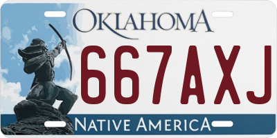 OK license plate 667AXJ