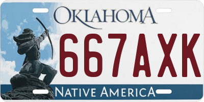 OK license plate 667AXK
