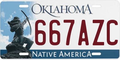 OK license plate 667AZC