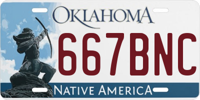 OK license plate 667BNC