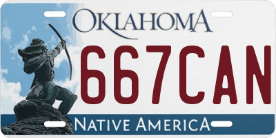 OK license plate 667CAN