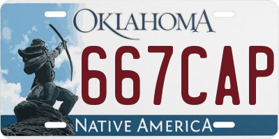 OK license plate 667CAP