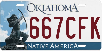 OK license plate 667CFK