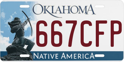OK license plate 667CFP