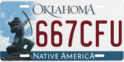 OK license plate 667CFU