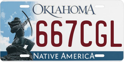 OK license plate 667CGL