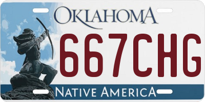 OK license plate 667CHG
