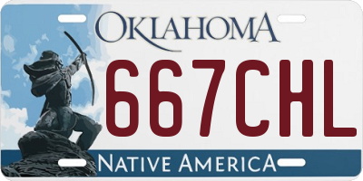 OK license plate 667CHL
