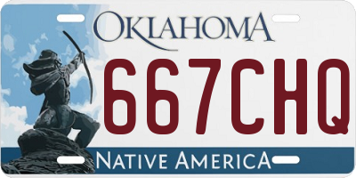 OK license plate 667CHQ