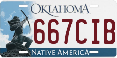 OK license plate 667CIB