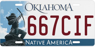 OK license plate 667CIF