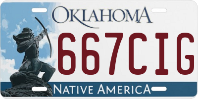 OK license plate 667CIG