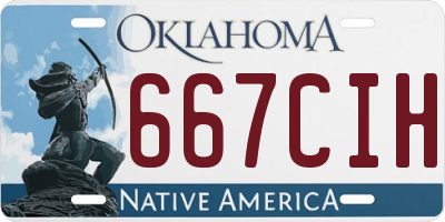 OK license plate 667CIH