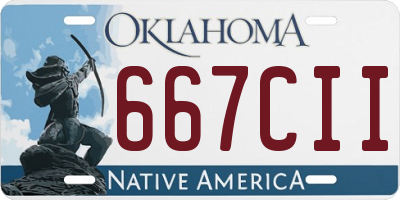 OK license plate 667CII