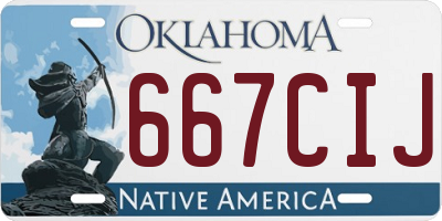 OK license plate 667CIJ