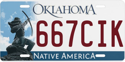 OK license plate 667CIK