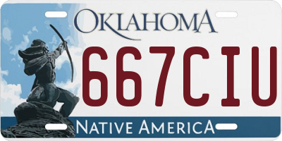 OK license plate 667CIU