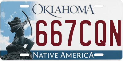 OK license plate 667CQN