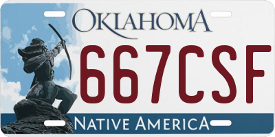 OK license plate 667CSF