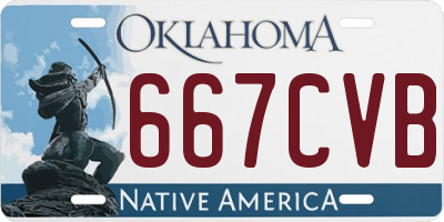 OK license plate 667CVB