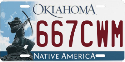 OK license plate 667CWM