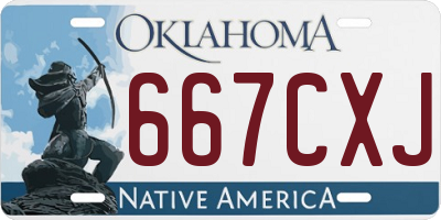 OK license plate 667CXJ