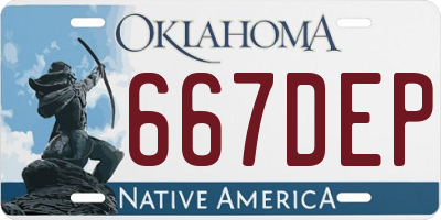 OK license plate 667DEP