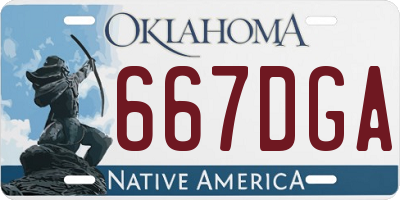 OK license plate 667DGA
