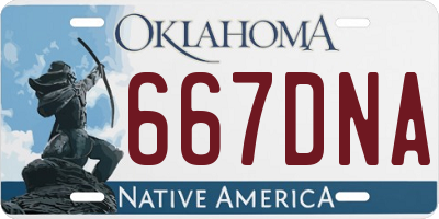 OK license plate 667DNA