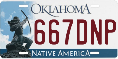 OK license plate 667DNP