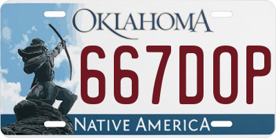 OK license plate 667DOP