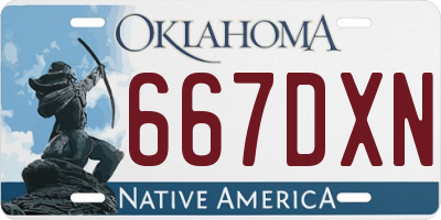OK license plate 667DXN
