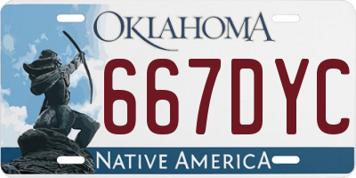 OK license plate 667DYC