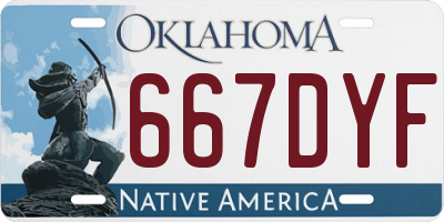 OK license plate 667DYF