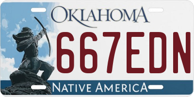 OK license plate 667EDN
