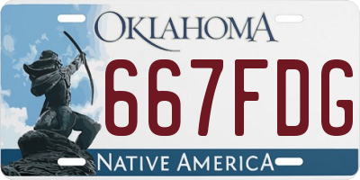 OK license plate 667FDG