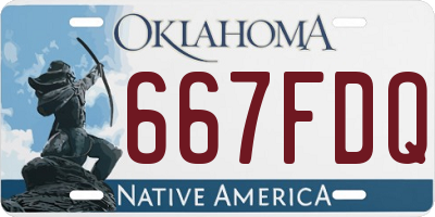 OK license plate 667FDQ