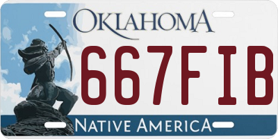 OK license plate 667FIB