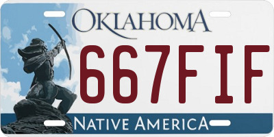 OK license plate 667FIF