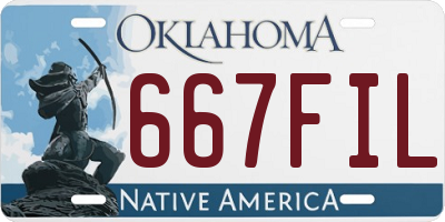 OK license plate 667FIL