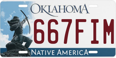 OK license plate 667FIM