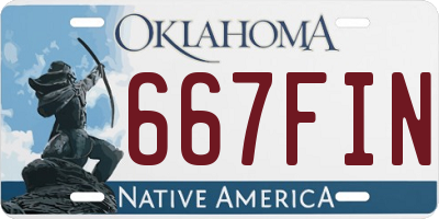 OK license plate 667FIN