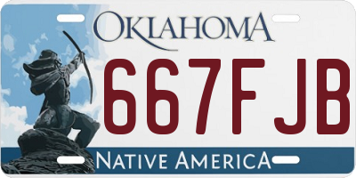 OK license plate 667FJB