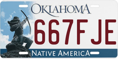 OK license plate 667FJE