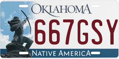 OK license plate 667GSY