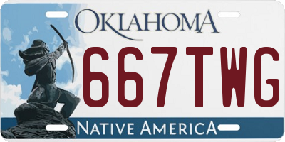 OK license plate 667TWG