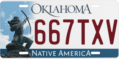 OK license plate 667TXV