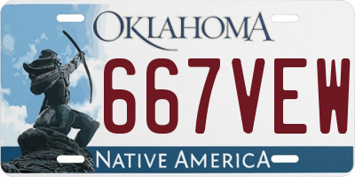 OK license plate 667VEW