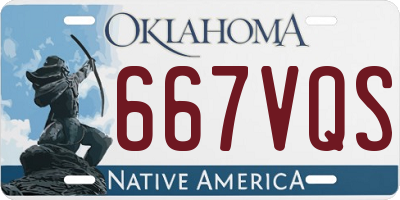 OK license plate 667VQS