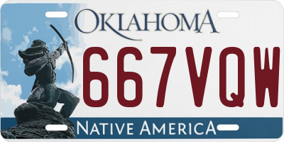 OK license plate 667VQW